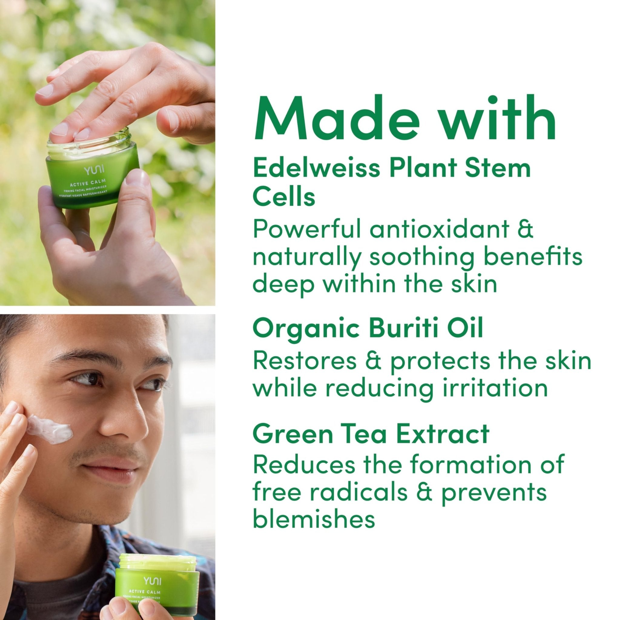 YUNI Active Calm Daily Facial Moisturizer, Hydrate and Refine - 55 gYUNI856349007190Face MoisturizersFace Moisturizers