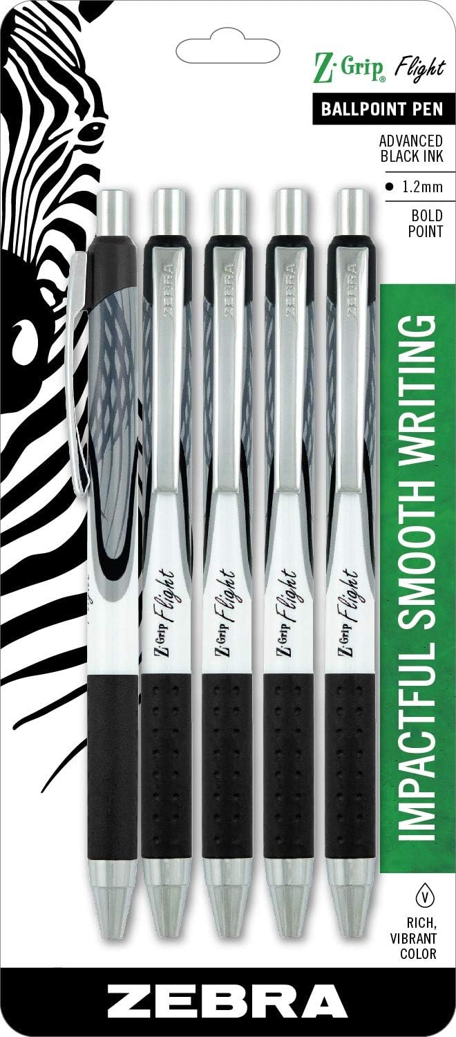 Zebra Z - Grip Flight Retractable Ballpoint Pen, Bold Point, 1.2mm - 5 ctZebra045888219151PenPen