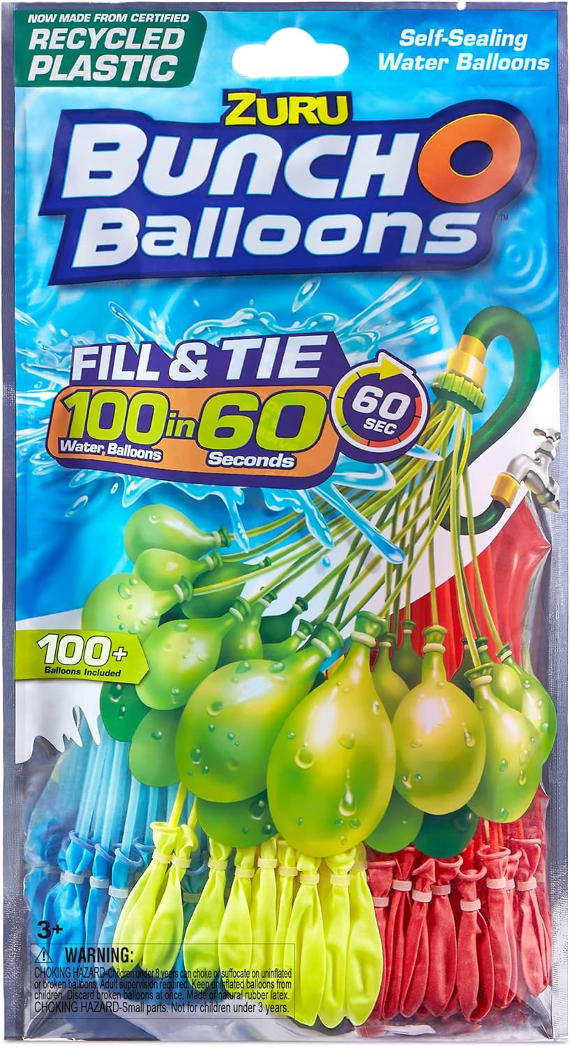 Zuru BunchO Baloons, Fill and Tie Self Sealing Water Baloons - 100 pcsZuru845218010744Water BaloonsWater Baloons